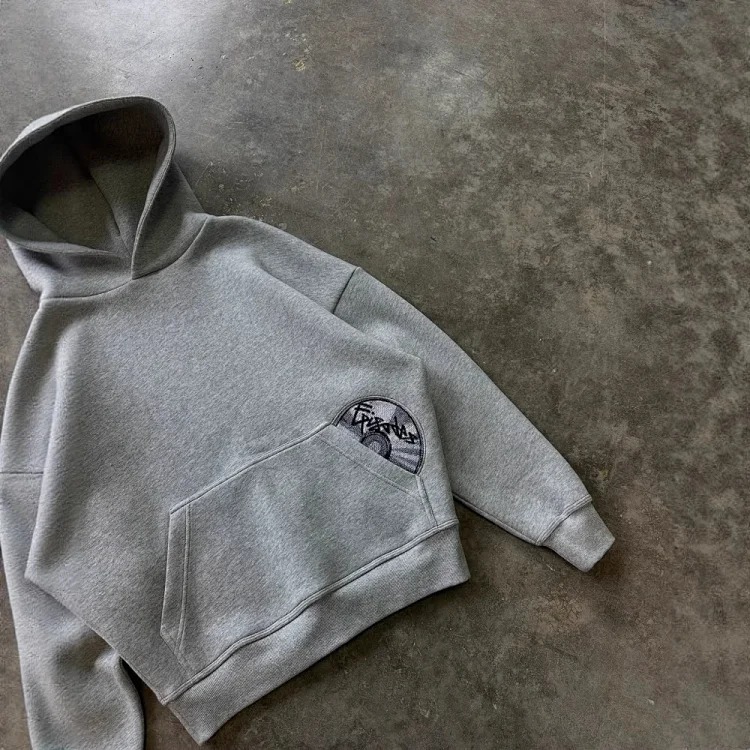 Printed sweatshirt and sweatpants suit long-sleeved pullover hoodie retro jacket street