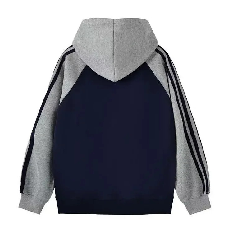 Autumn and winter style hollow letter raglan color block hooded sweatshirt