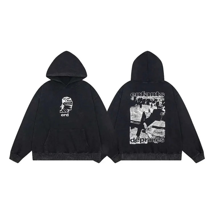 Washed distressed loose sweatshirts for men and women