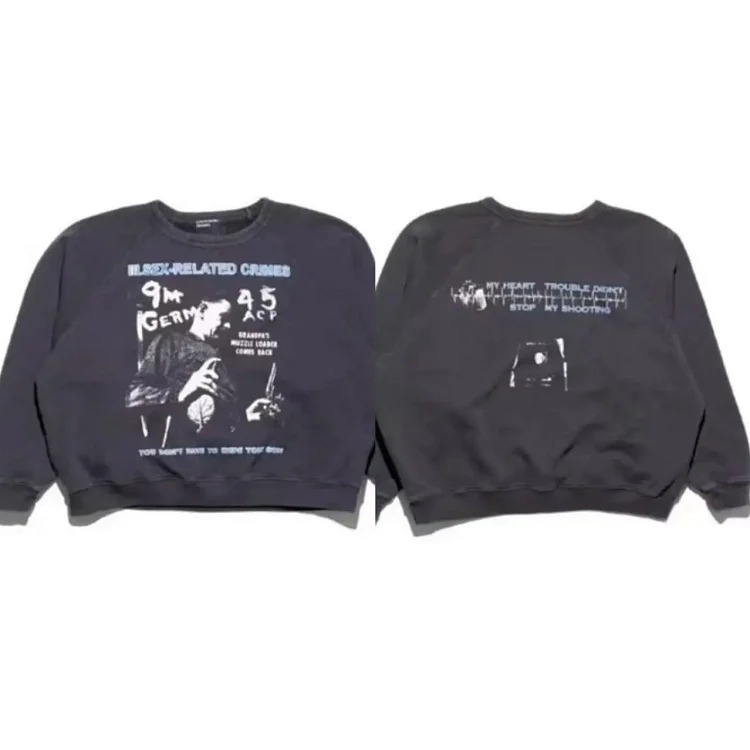 Washed distressed loose sweatshirts for men and women