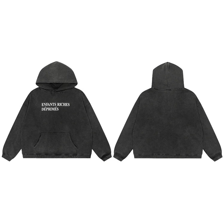 Washed distressed loose sweatshirts for men and women