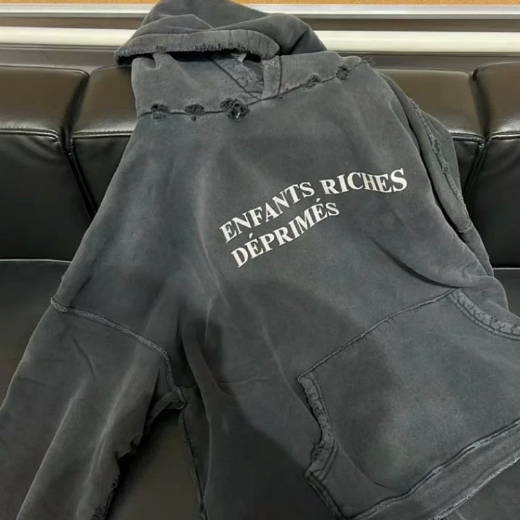 Washed distressed loose sweatshirts for men and women