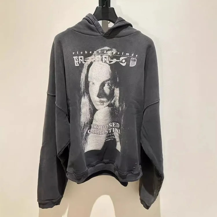 Washed distressed loose sweatshirts for men and women