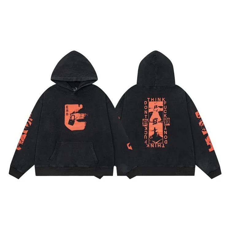 Washed distressed loose sweatshirts for men and women