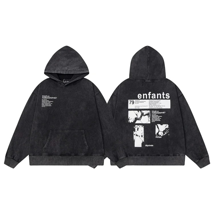 Washed distressed loose sweatshirts for men and women