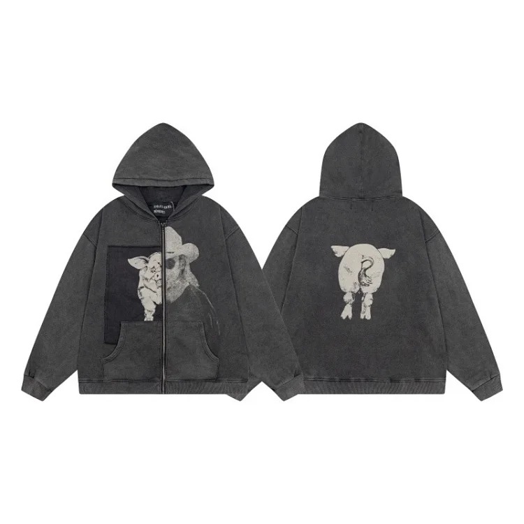 Washed distressed loose sweatshirts for men and women