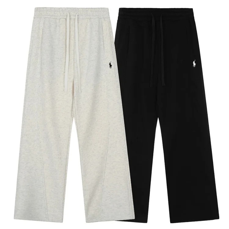 Tie-up pony men's and women's solid color straight plus fleece sweatpants for couples