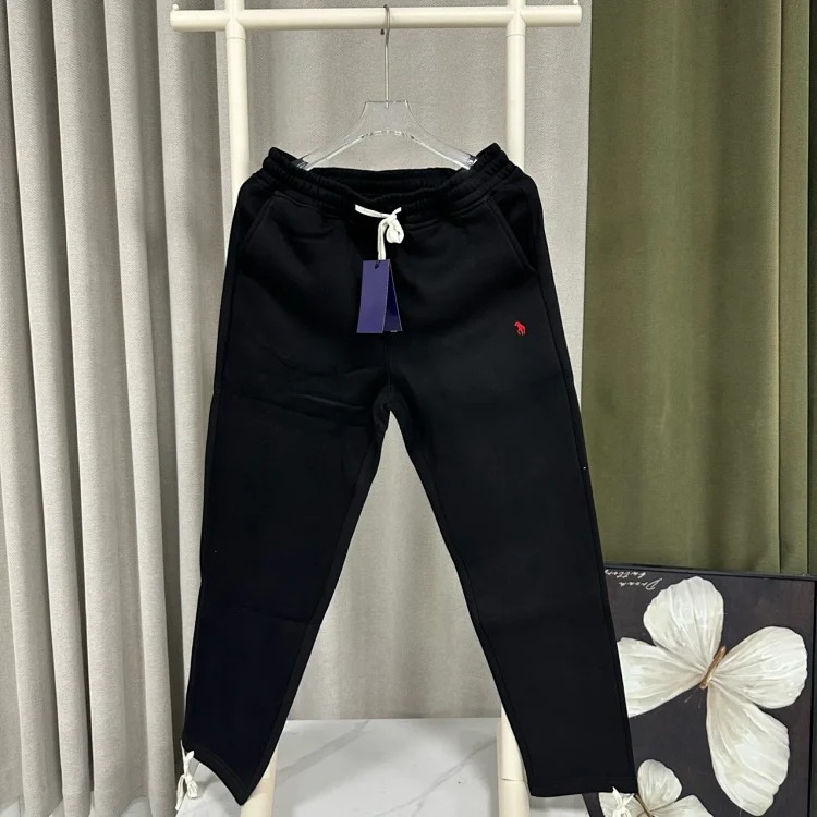 Tie-up pony men's and women's solid color straight plus fleece sweatpants for couples