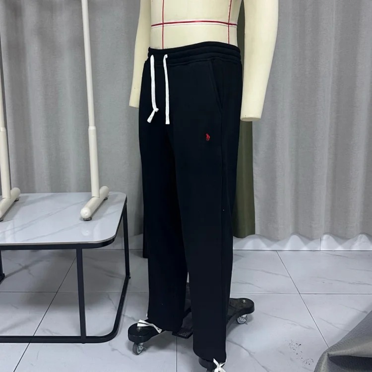 Tie-up pony men's and women's solid color straight plus fleece sweatpants for couples