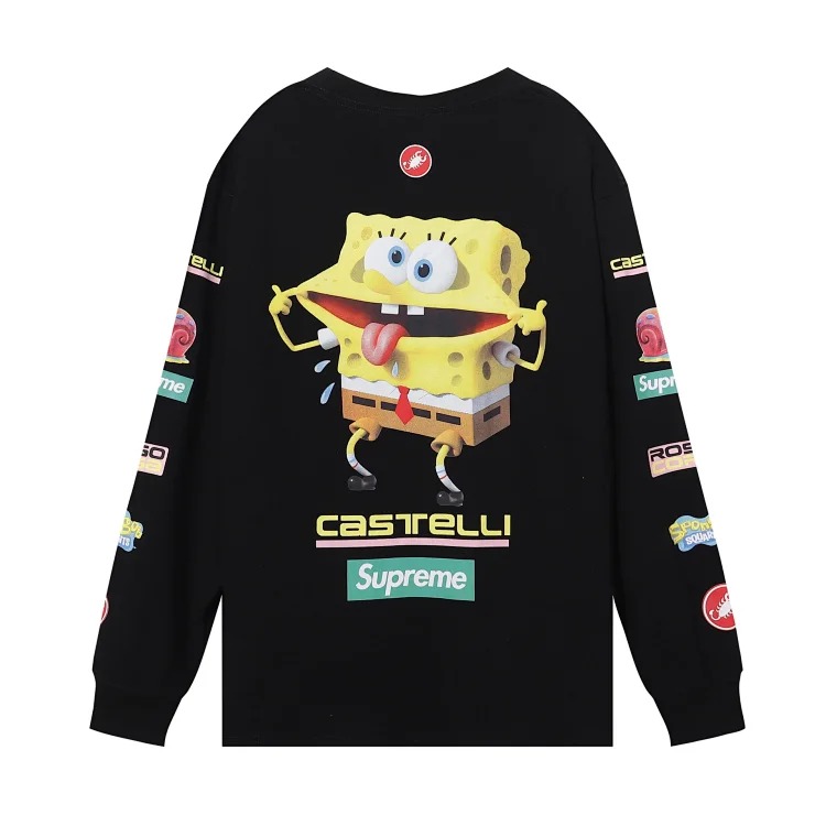 Printed loose long-sleeved round neck T-shirt, the most popular wasteland style top