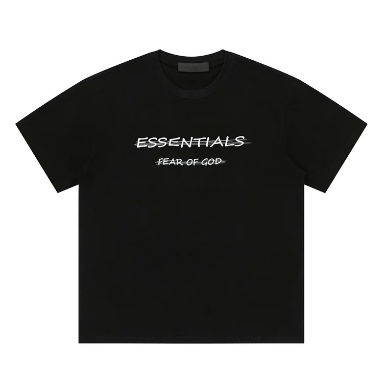 Short-sleeved multi-line letter men's and women's casual loose bottoming shirt og image 17
