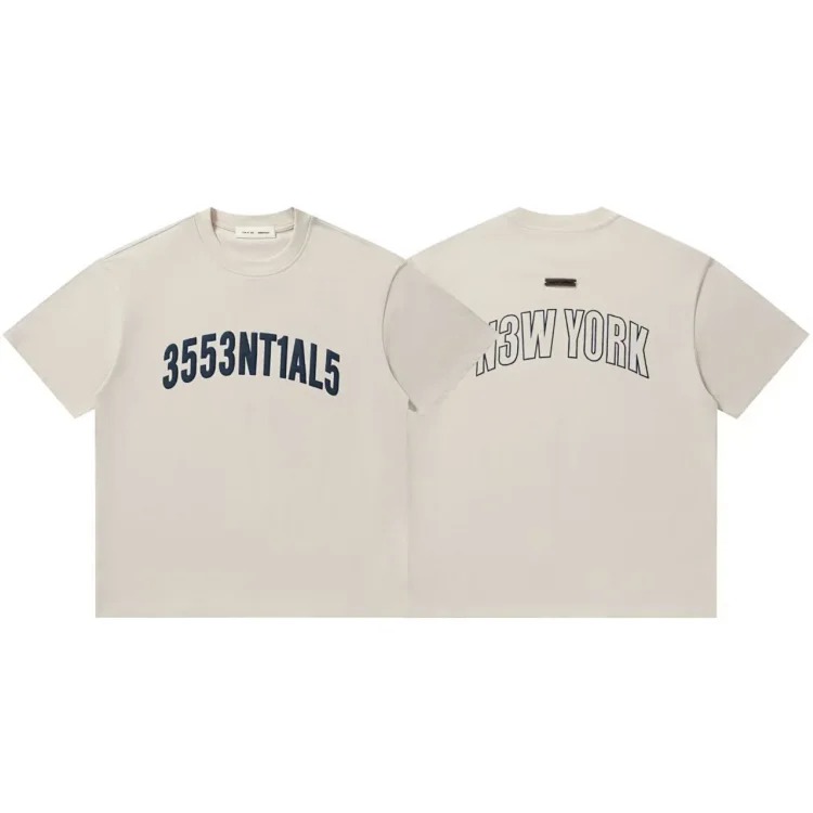 Short-sleeved multi-line letter men's and women's casual loose bottoming shirt og image 20