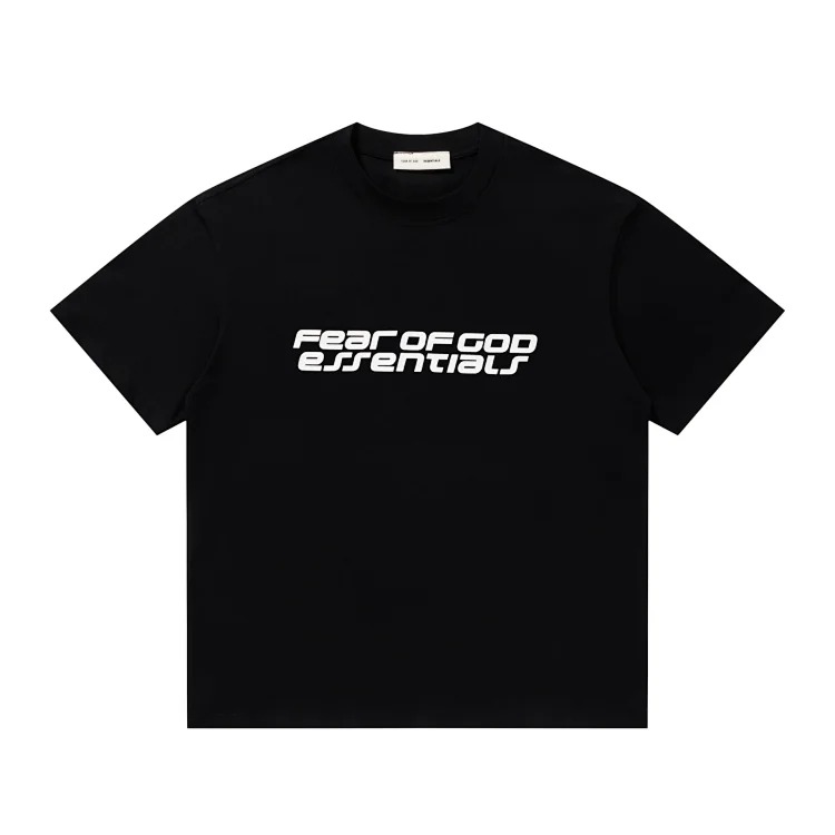 Short-sleeved multi-line letter men's and women's casual loose bottoming shirt og image 27