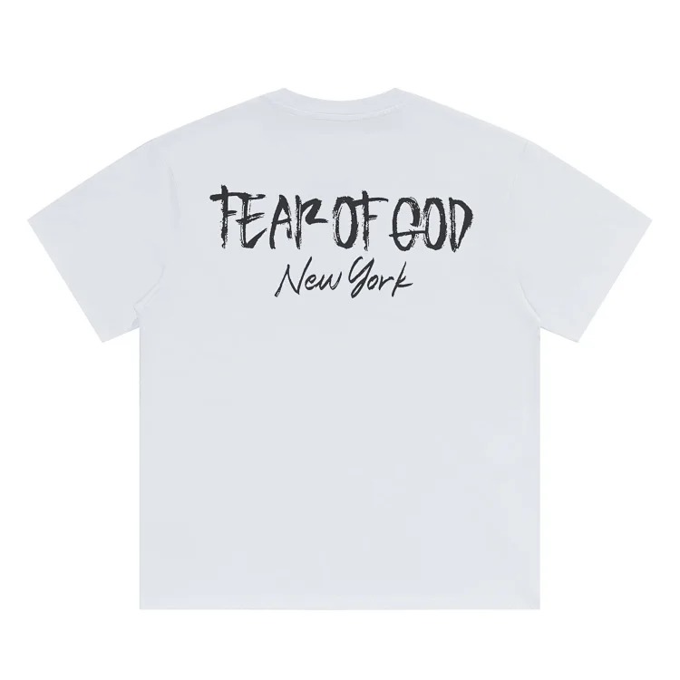 Short-sleeved multi-line letter men's and women's casual loose bottoming shirt og image 3
