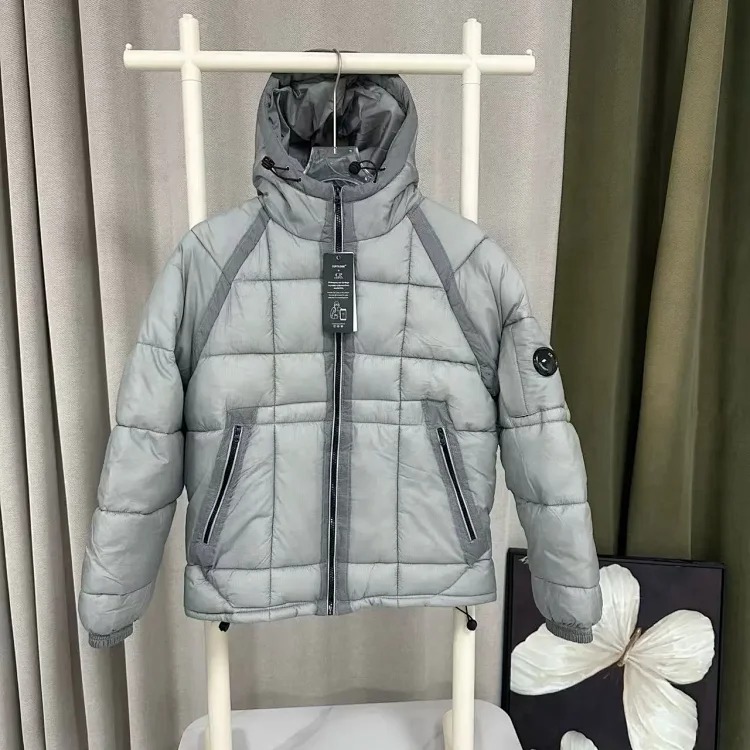 Men's cotton coat, plaid quilted badge, lenses, American style baker's coat, hooded outdoor