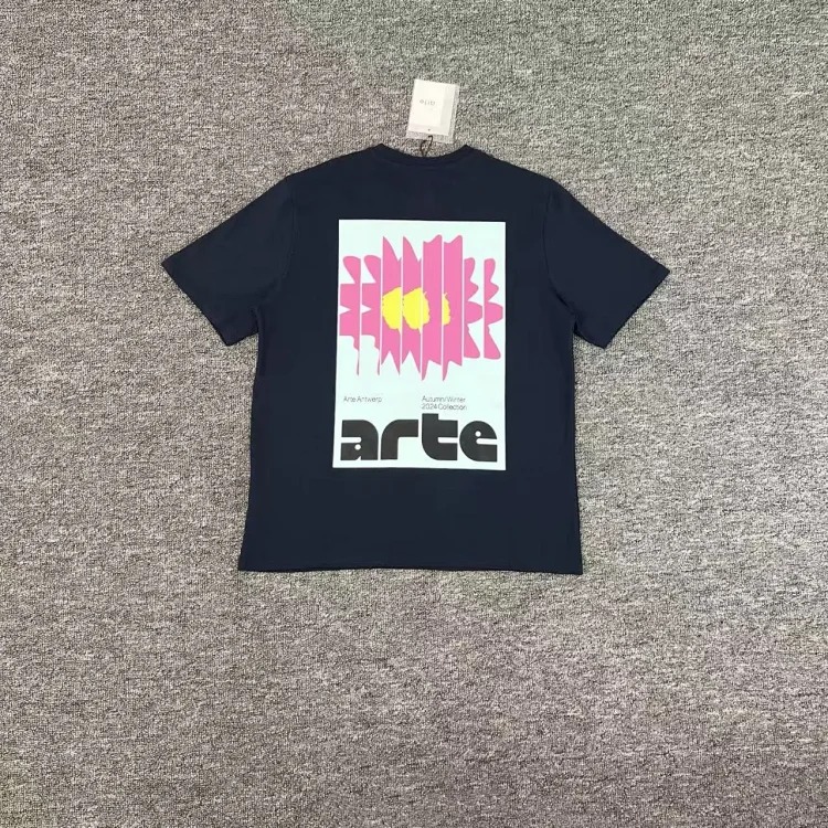 New style flower leaves rose letter print short-sleeved T-shirts for men and women couples