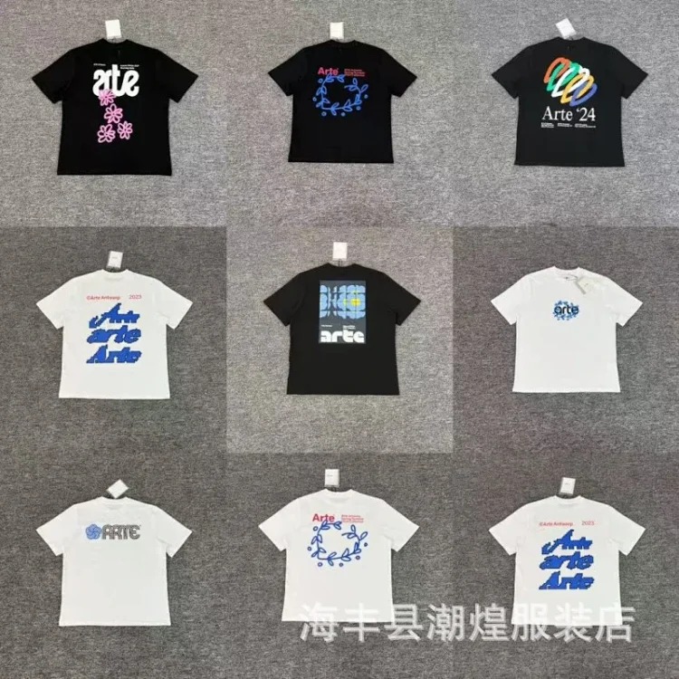 New style flower leaves rose letter print short-sleeved T-shirts for men and women couples