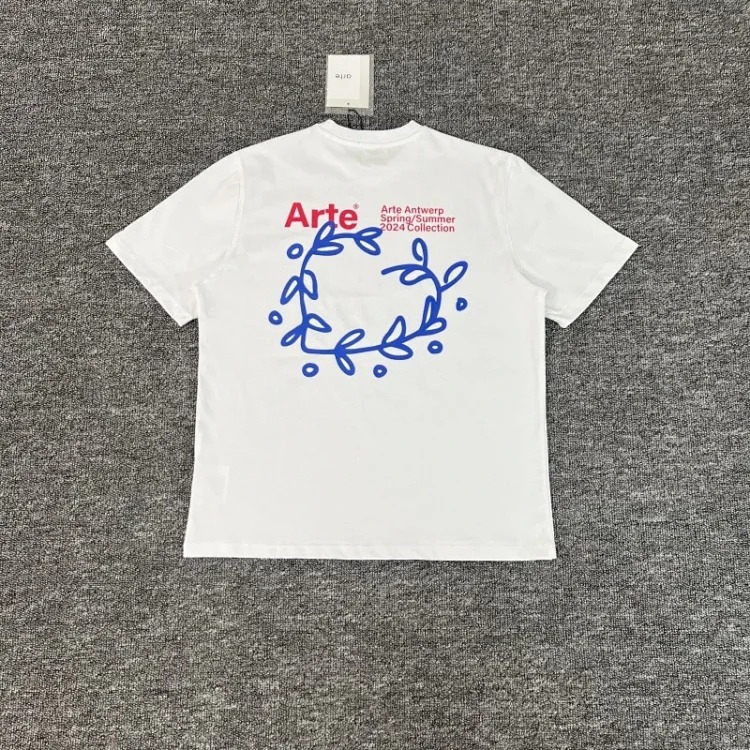 New style flower leaves rose letter print short-sleeved T-shirts for men and women couples