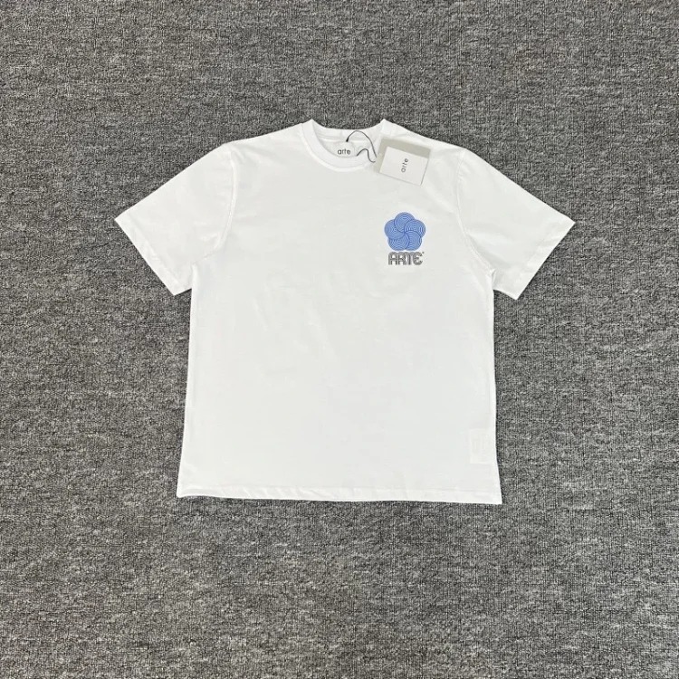 New style flower leaves rose letter print short-sleeved T-shirts for men and women couples