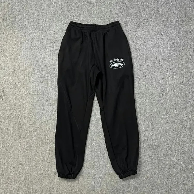 Corteiz classic series ship print logo thin velvet Alcatraz hooded sweatshirt trendy men's and women's casual sweatpants