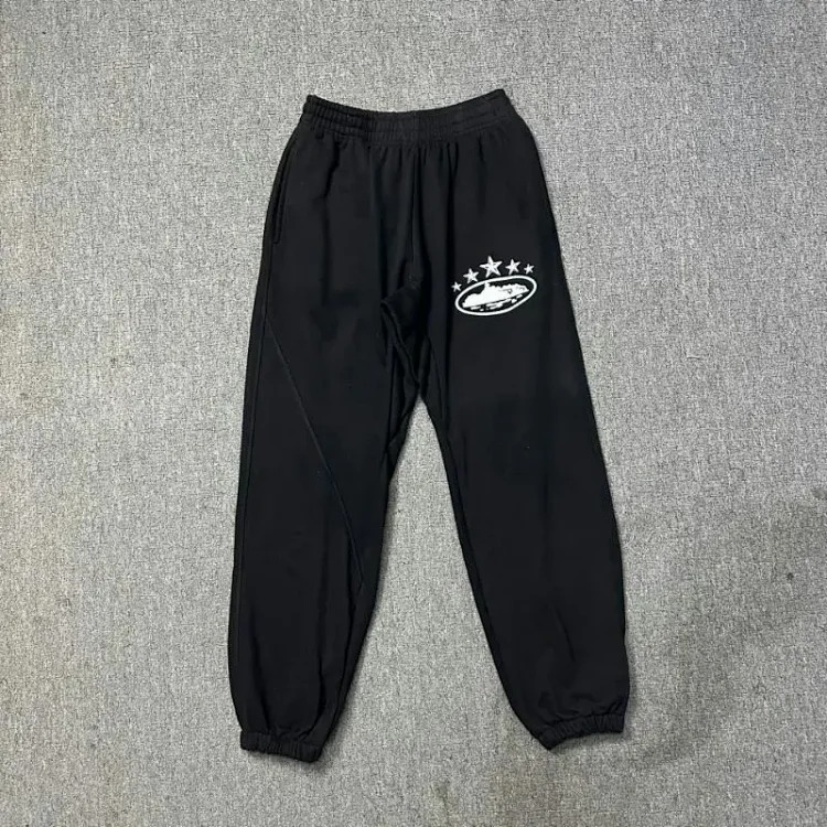 Corteiz classic series ship print logo thin velvet Alcatraz hooded sweatshirt trendy men's and women's casual sweatpants