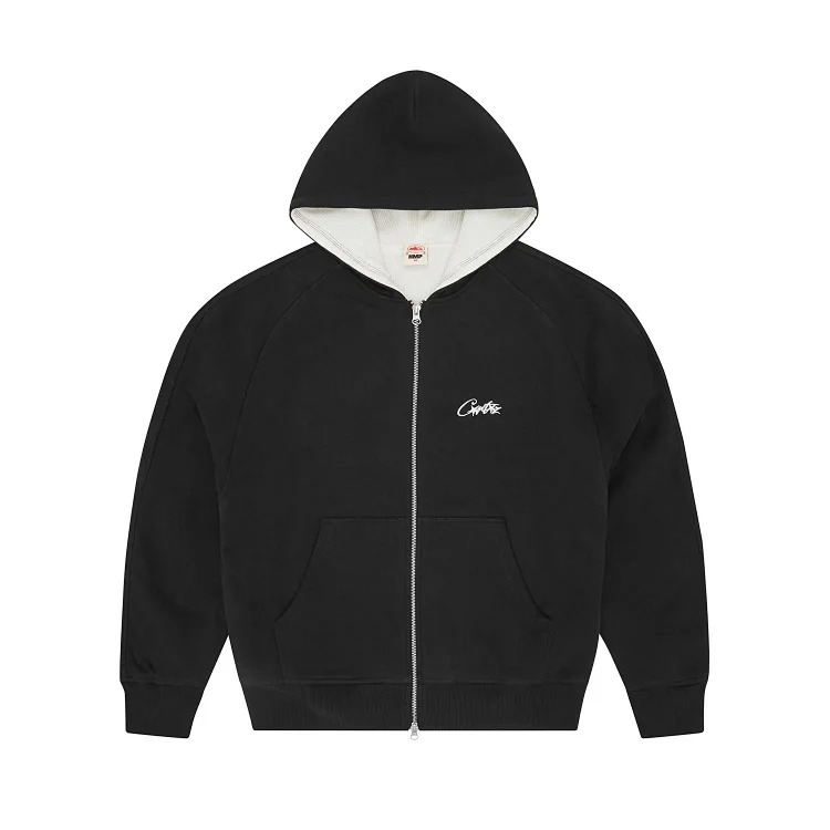 Corteiz classic series ship print logo thin velvet Alcatraz hooded sweatshirt trendy men's and women's casual sweatpants