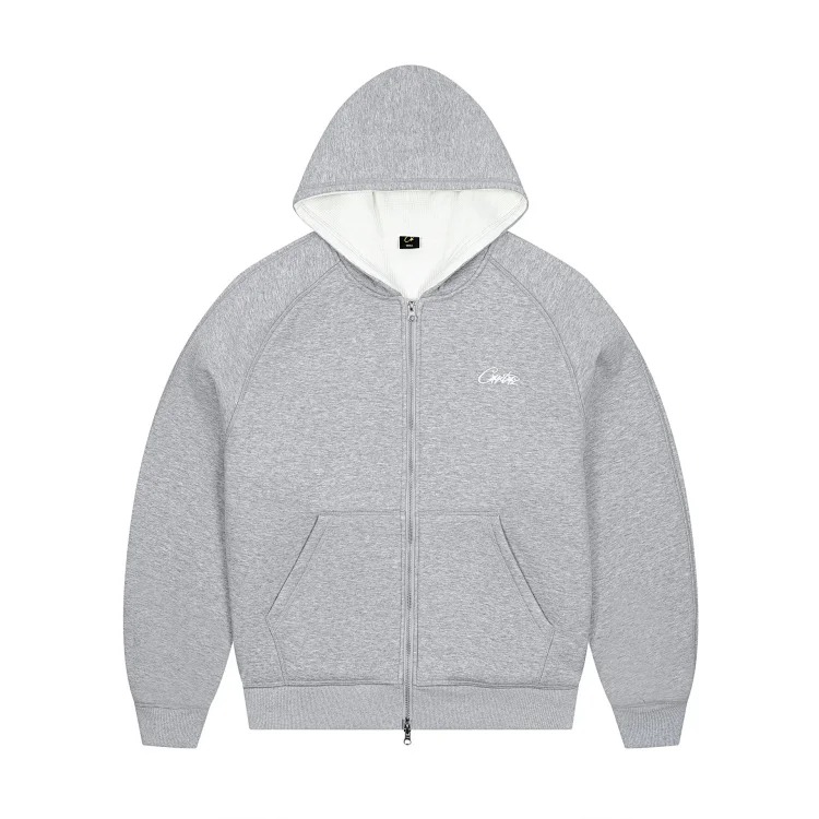 Corteiz classic series ship print logo thin velvet Alcatraz hooded sweatshirt trendy men's and women's casual sweatpants