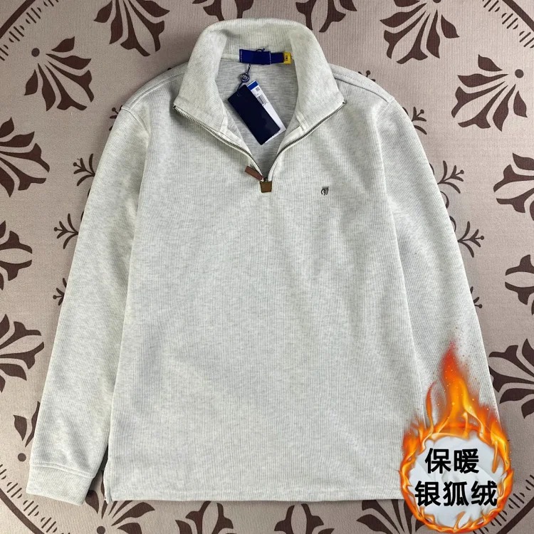 Ralph Lauren Pony logo half-zip lapel loose sweatshirt for women long-sleeved sweatshirt for men polo
