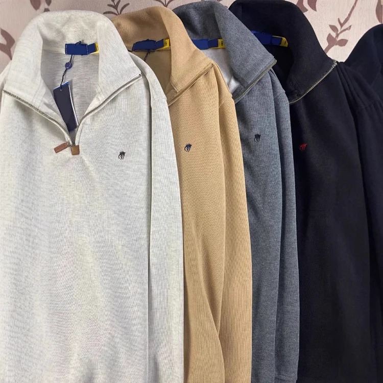 Ralph Lauren Pony logo half-zip lapel loose sweatshirt for women long-sleeved sweatshirt for men polo