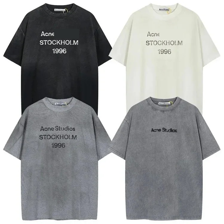 AC1996 washed and distressed letter printed short sleeves
