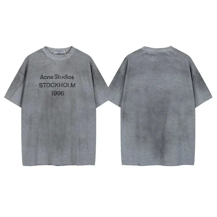 AC1996 washed and distressed letter printed short sleeves