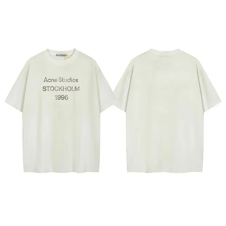 AC1996 washed and distressed letter printed short sleeves