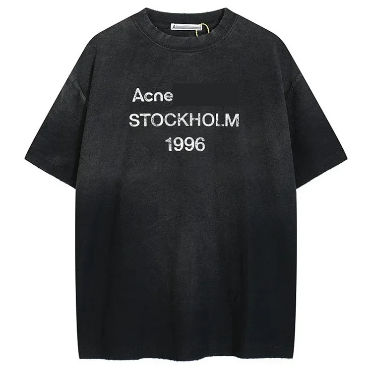 AC1996 washed and distressed letter printed short sleeves