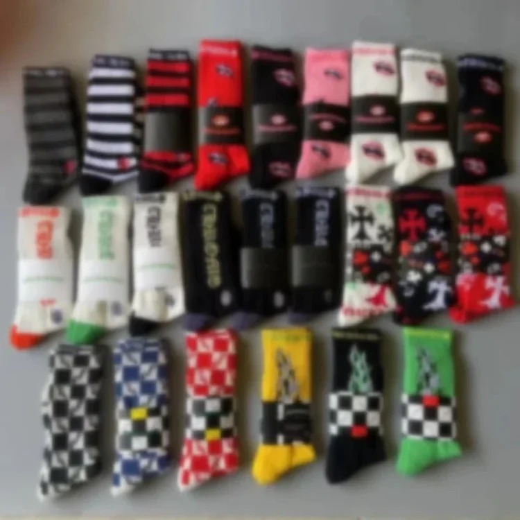 Fashion trend socks love graffiti red lips towel bottom mid-calf socks