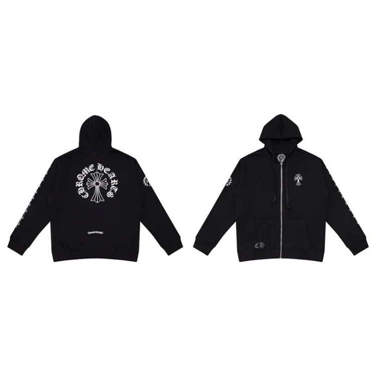 Pure cotton terry men's and women's zipper hooded sweatshirt