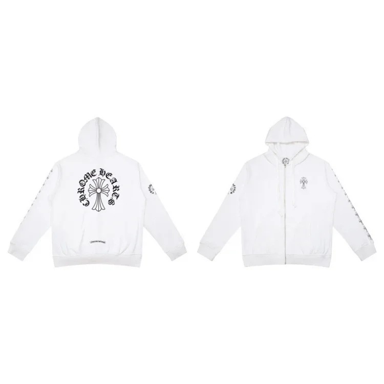 Pure cotton terry men's and women's zipper hooded sweatshirt