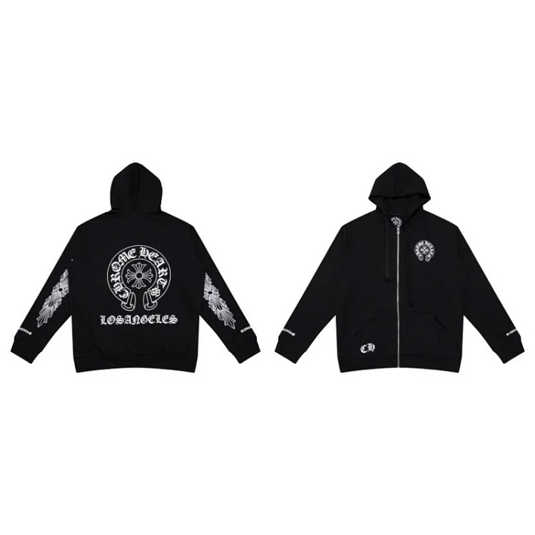 Pure cotton terry men's and women's zipper hooded sweatshirt