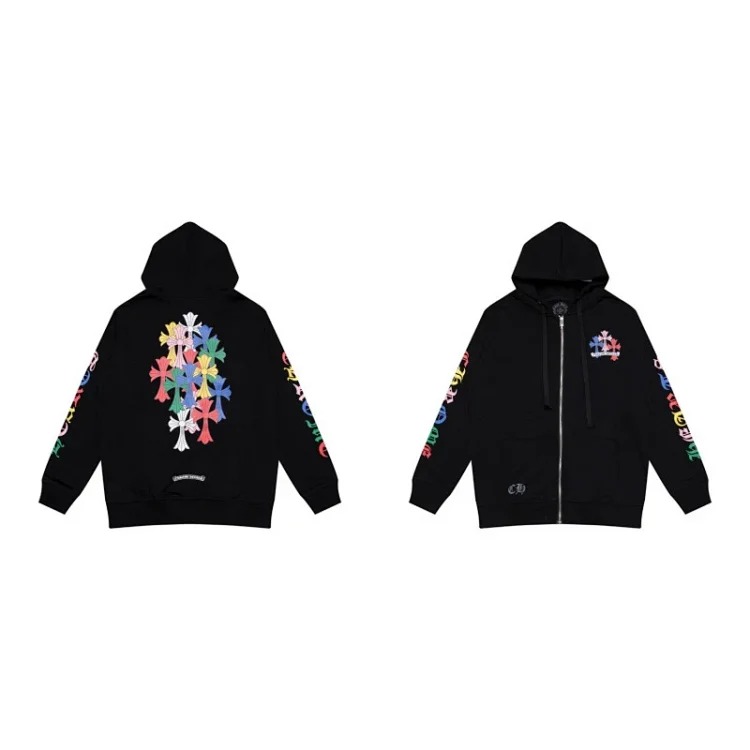 Pure cotton terry men's and women's zipper hooded sweatshirt