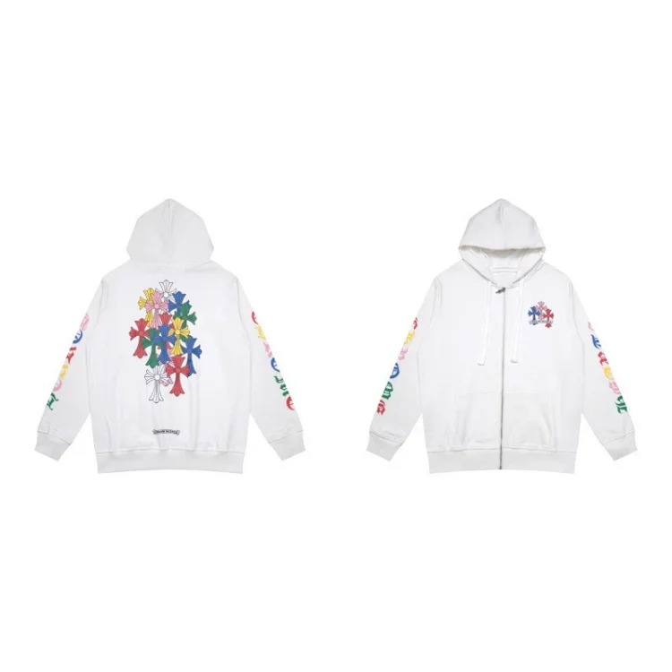 Pure cotton terry men's and women's zipper hooded sweatshirt