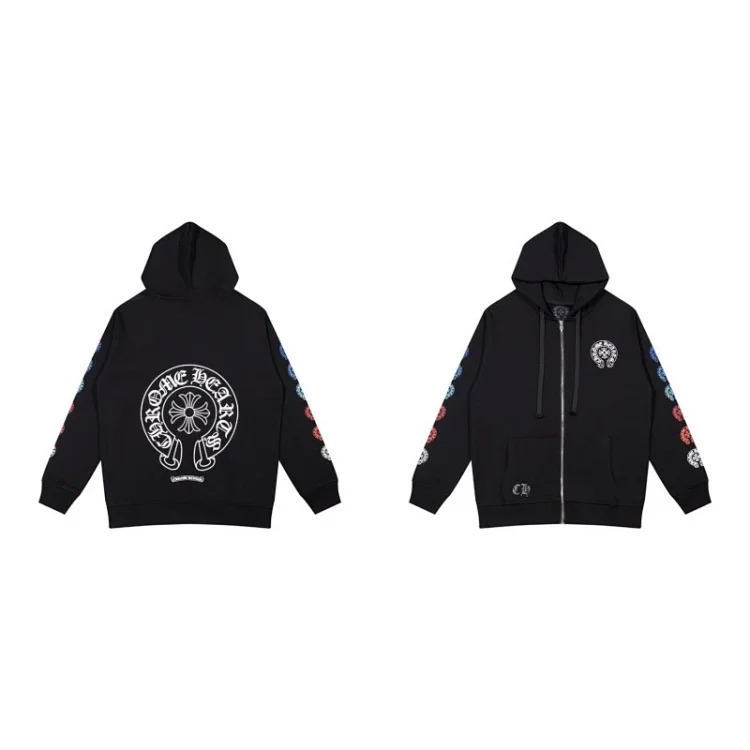Pure cotton terry men's and women's zipper hooded sweatshirt
