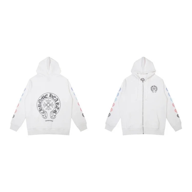 Pure cotton terry men's and women's zipper hooded sweatshirt