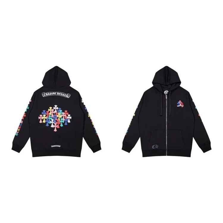 Pure cotton terry men's and women's zipper hooded sweatshirt