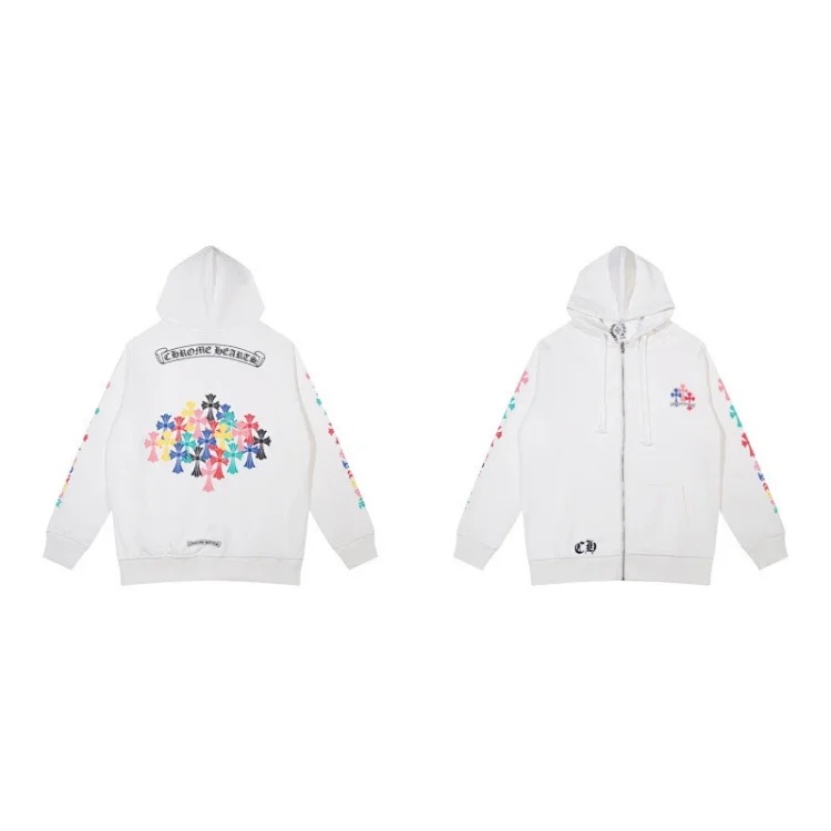 Pure cotton terry men's and women's zipper hooded sweatshirt