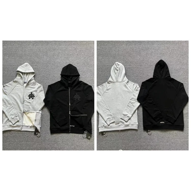 Pure cotton terry men's and women's zipper hooded sweatshirt