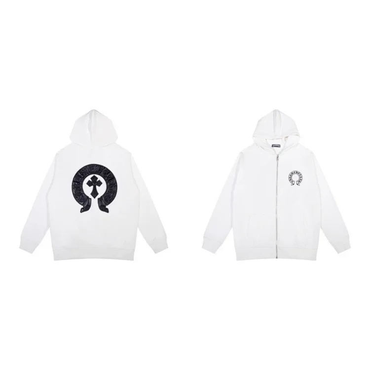 Pure cotton terry men's and women's zipper hooded sweatshirt