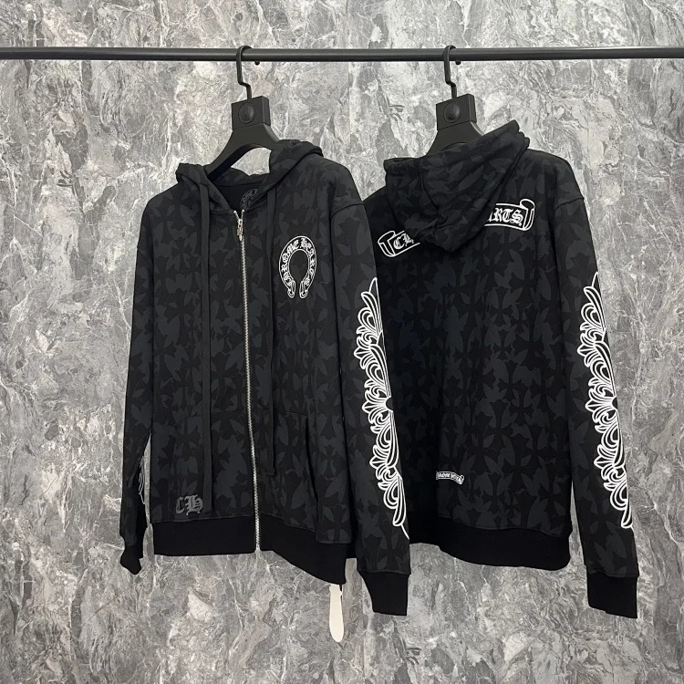 Pure cotton terry men's and women's zipper hooded sweatshirt