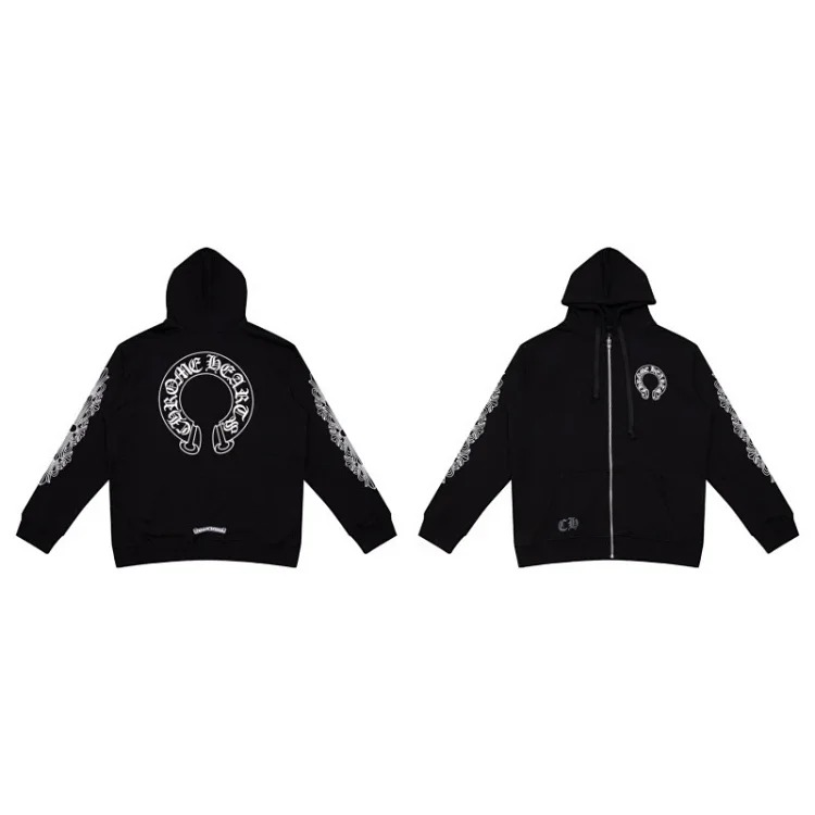 Pure cotton terry men's and women's zipper hooded sweatshirt