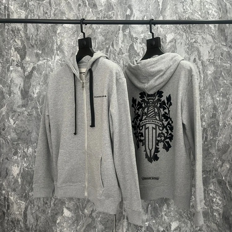 Pure cotton terry men's and women's zipper hooded sweatshirt