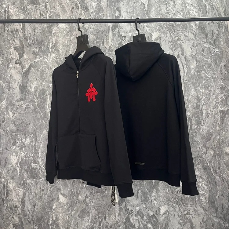 Pure cotton terry men's and women's zipper hooded sweatshirt