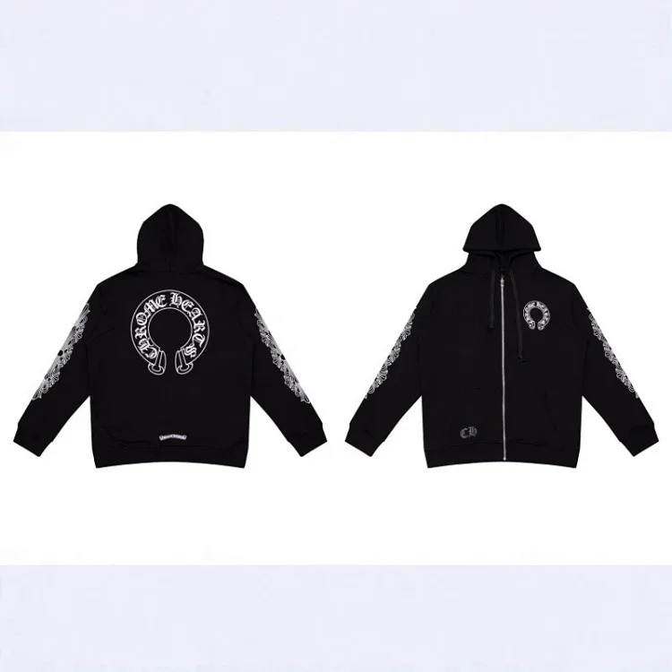 Pure cotton terry men's and women's zipper hooded sweatshirt